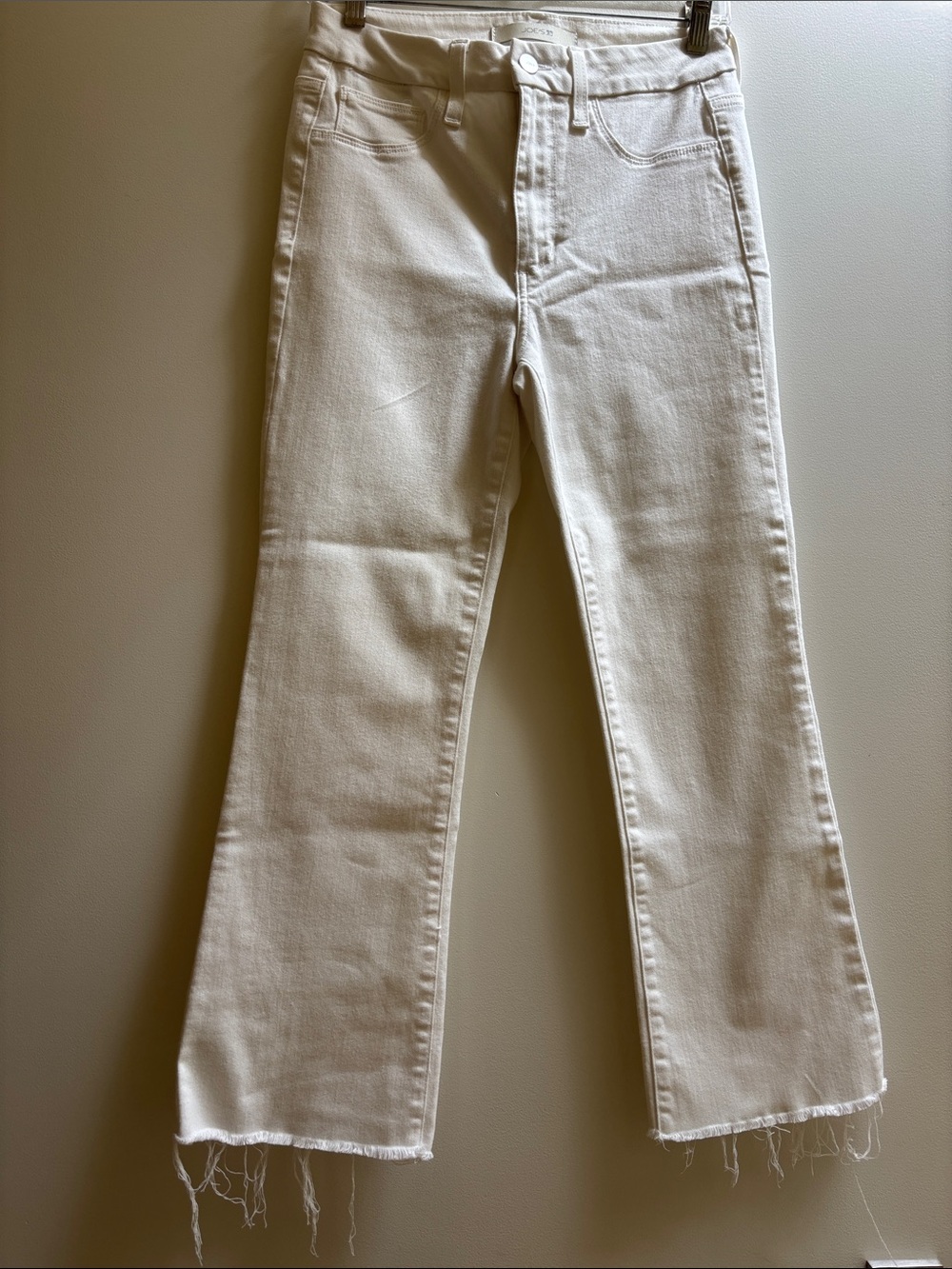 Joe's Jeans Women's White Raw-Hem Wide Leg Jeans